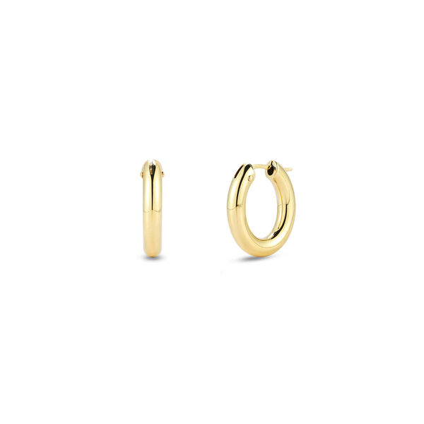 Basic Yellow Gold  Oval Hoop Earrings